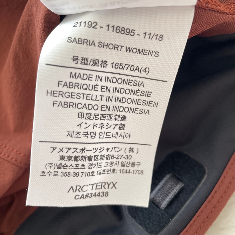 Arcteryx Womens Sabria Short Terracotta Red Orange Hiking Technical Cargo Size 4 - Picture 10 of 10